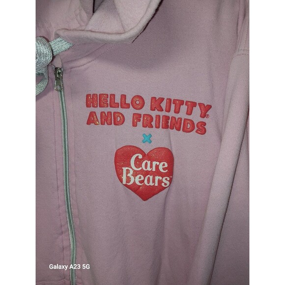 Hello Kitty & Friends X Care Bears Cropped Hooded Sweatshirt Womens 3XL Orchid - Picture 2 of 6